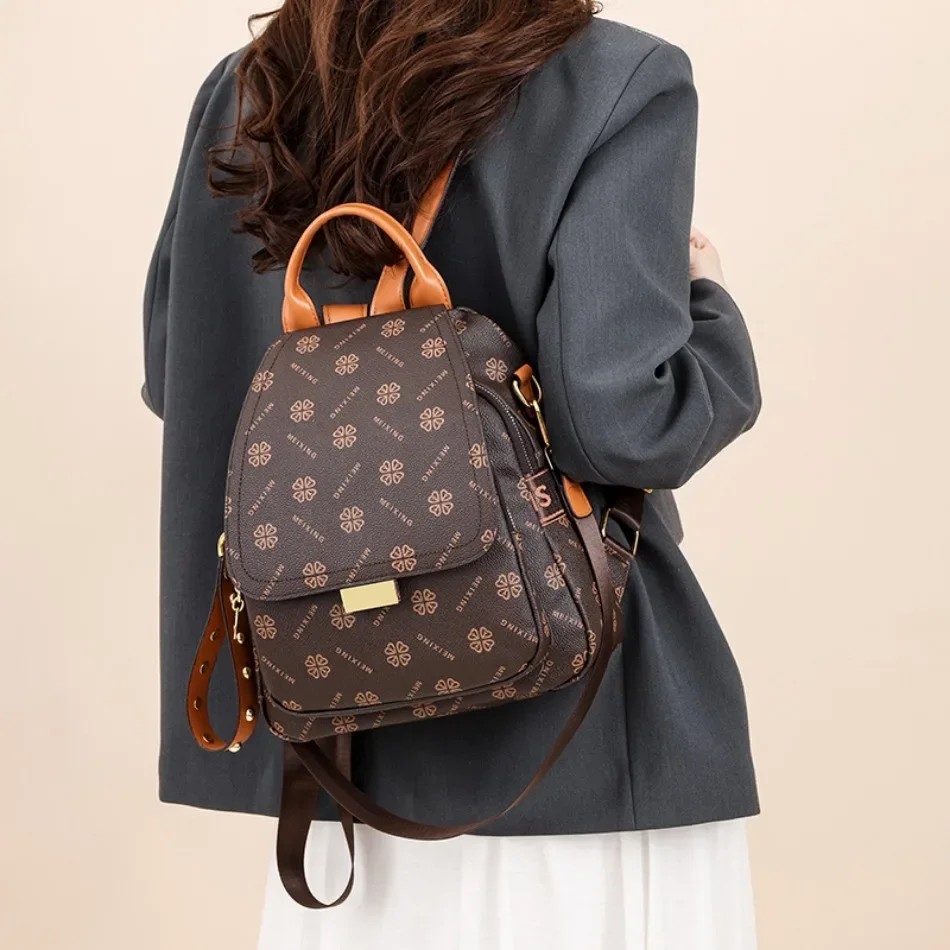 Retro Printed Backpack Women P - огляд і ціна Leather Backpack Vintage