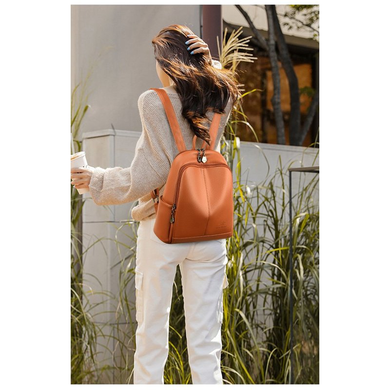 New Korean Soft pu Leather Lar - огляд і ціна Leather Backpack Vintage
